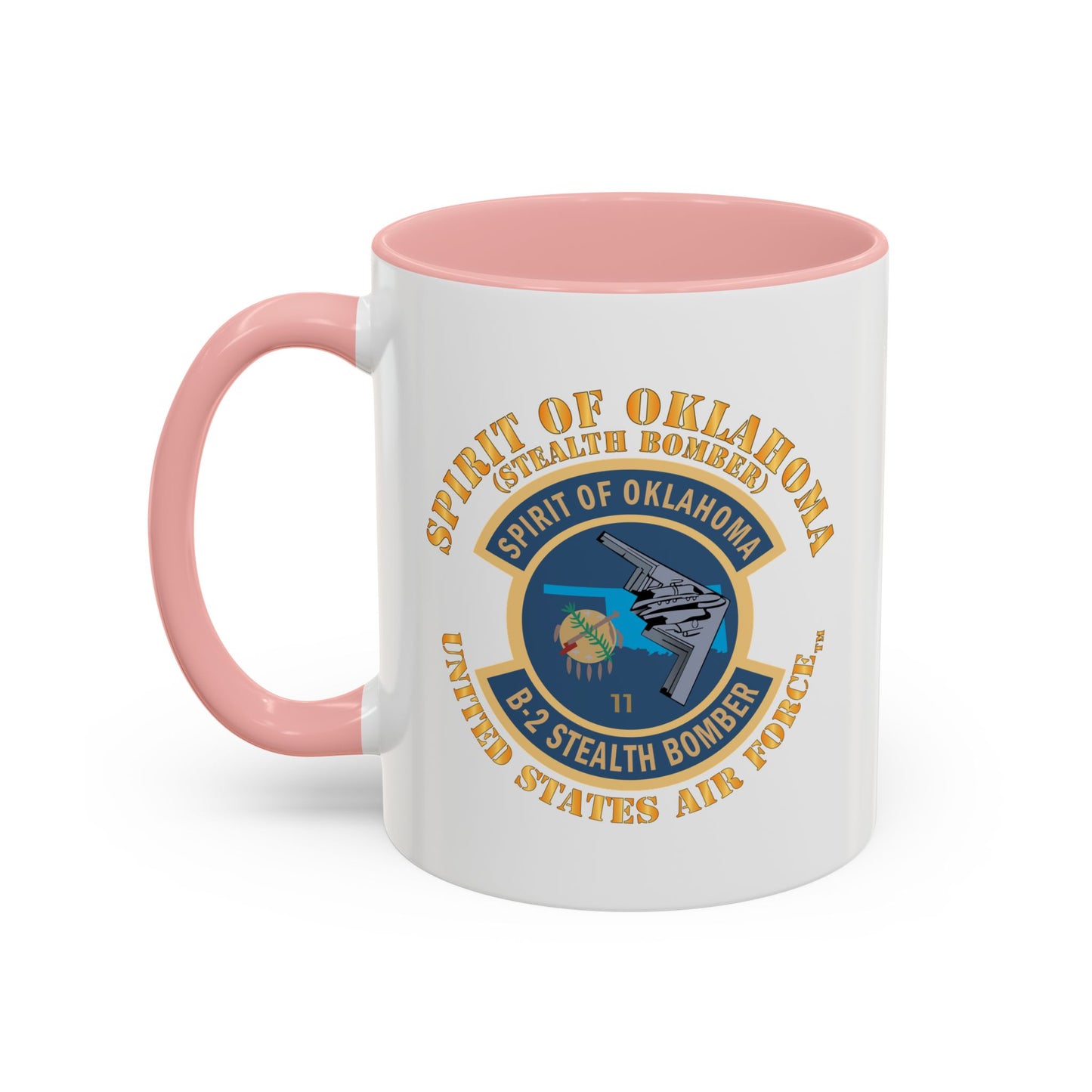 Accent Coffee Mug (11oz & 15oz) - USAF - B2 - Spirit of Oklahoma - Stealth Bomber X 300