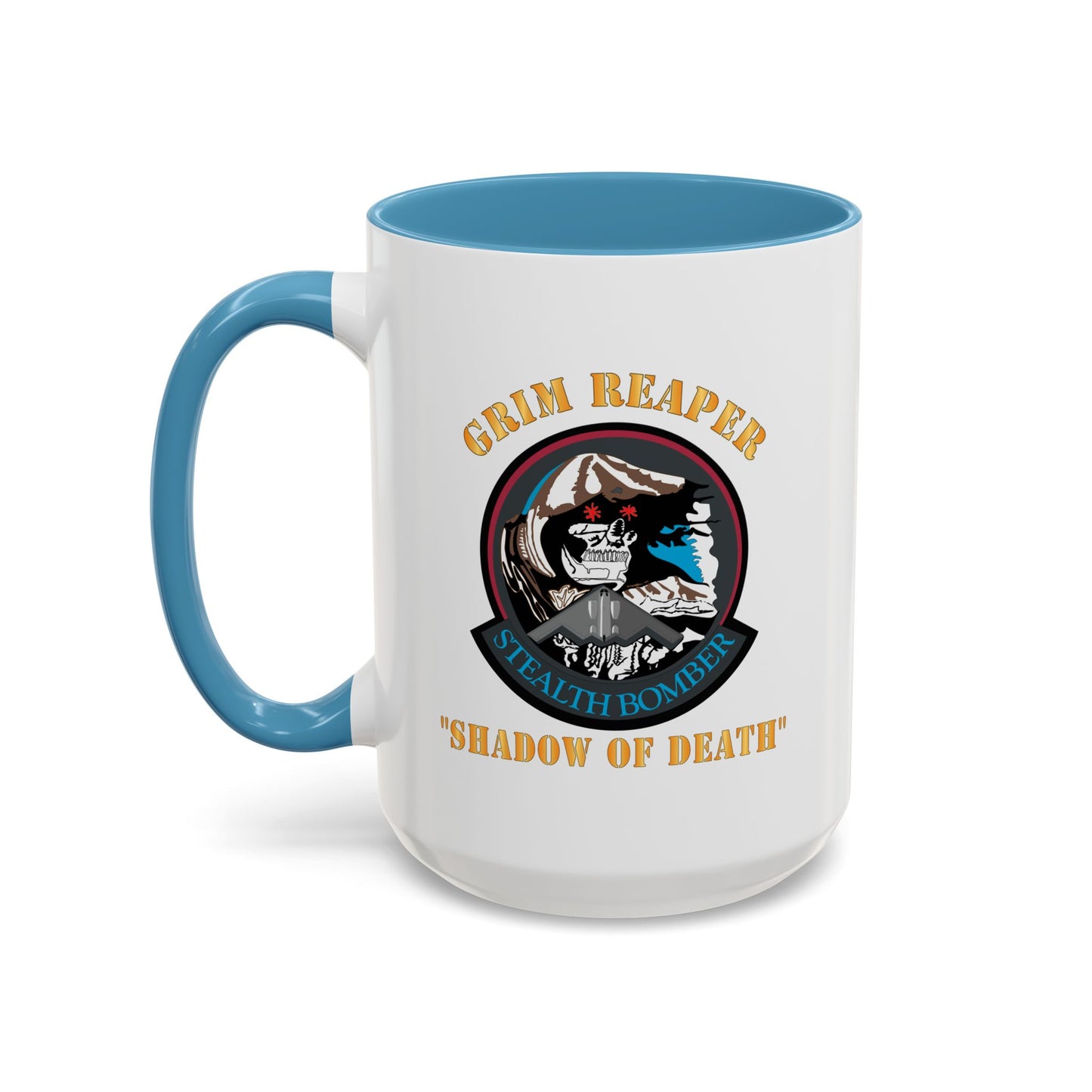 Accent Coffee Mug (11oz & 15oz) - USAF - B2 - Grim Reaper - Stealth Bomber X 300