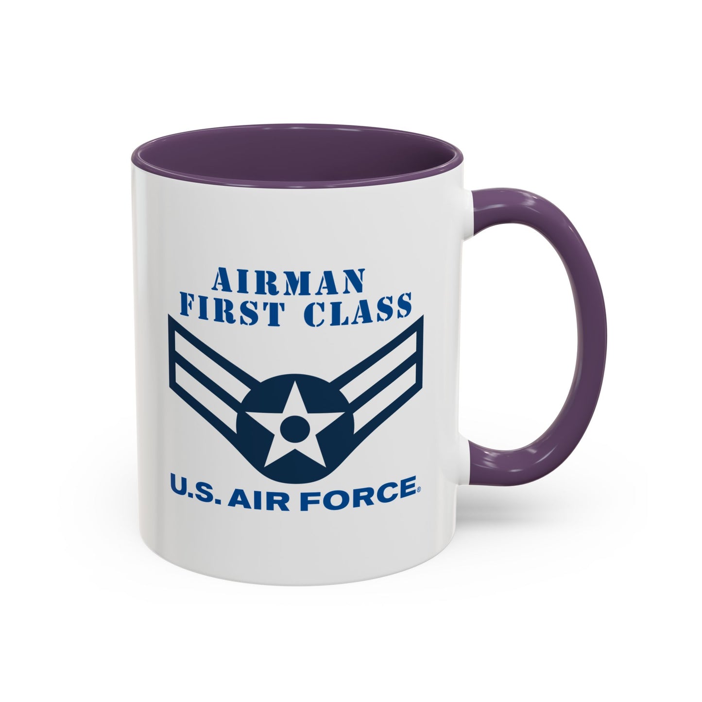 Accent Coffee Mug (11oz & 15oz) - USAF - Airman - First Class (E3) - 2020 - US Air Force w Text X 300