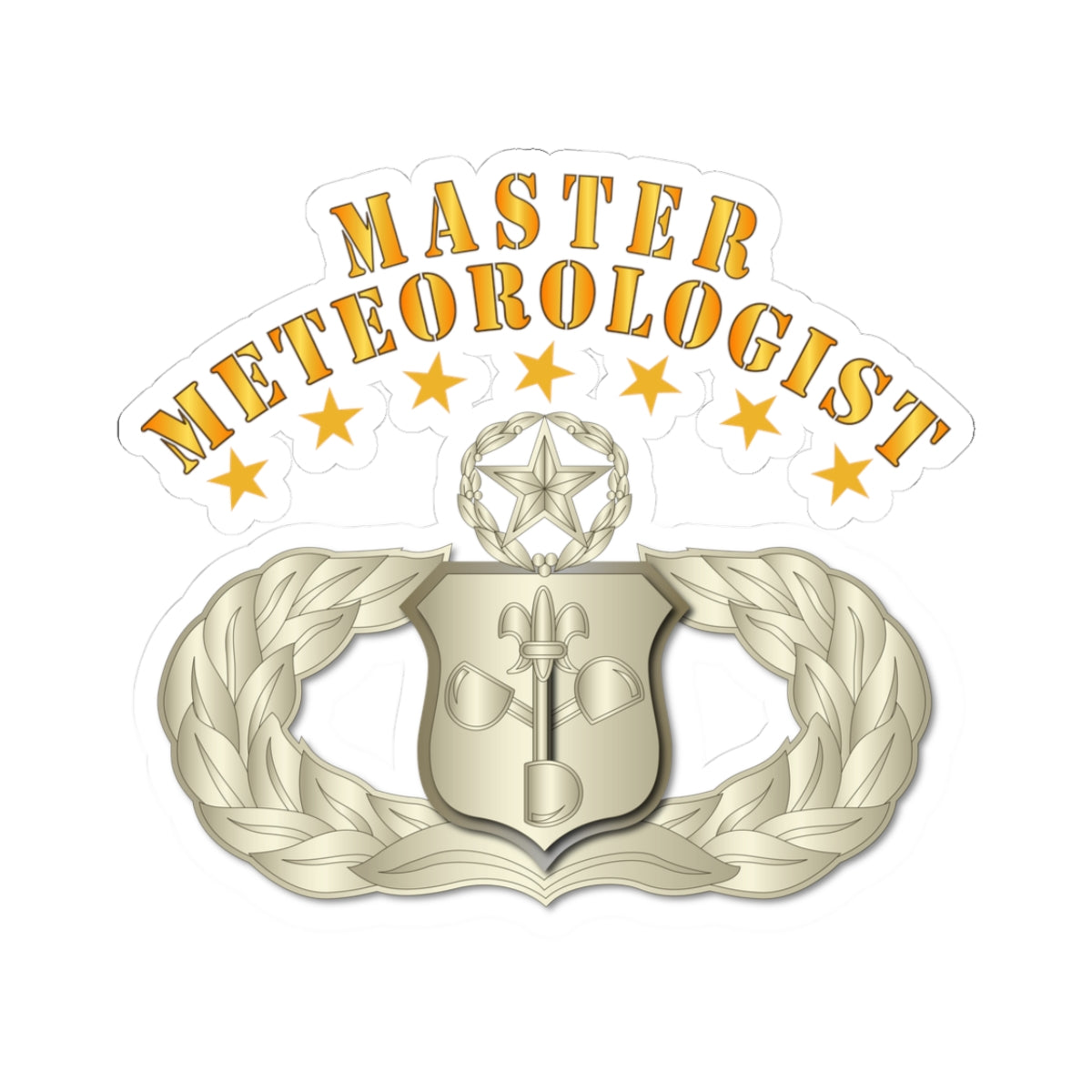 Kiss-Cut Stickers - USAF - Meteorologist - Master Badge wo DS