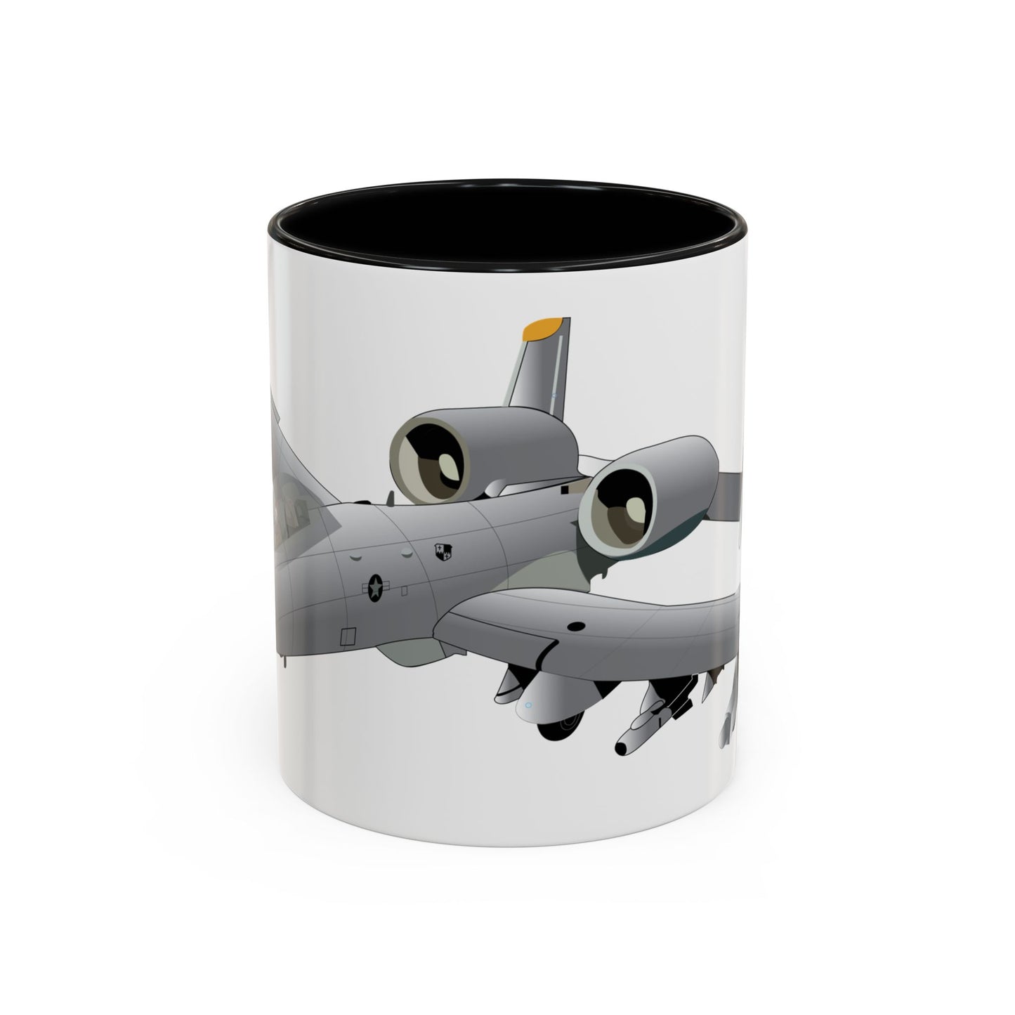 Accent Coffee Mug (11oz & 15oz) - Aircraft - A10 - Front - Top - Oblique X 300