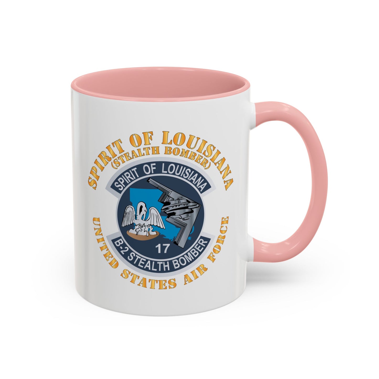 Accent Coffee Mug (11oz & 15oz) - USAF - B2 - Spirit of Louisiana - Stealth Bomber X 300
