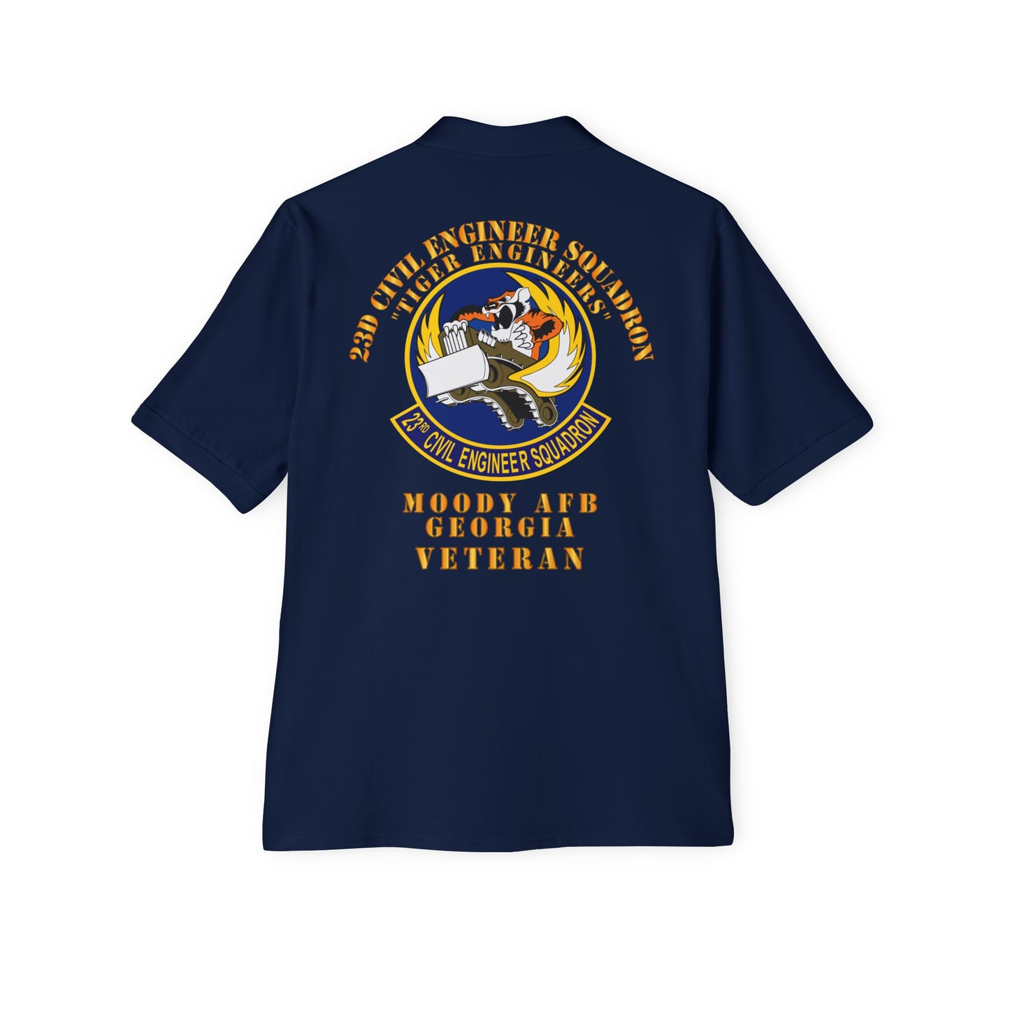 Men's Piqué Polo - USAF - 23d Civil Engineer Squadron - Tiger Engineers - Moody AFB, GA