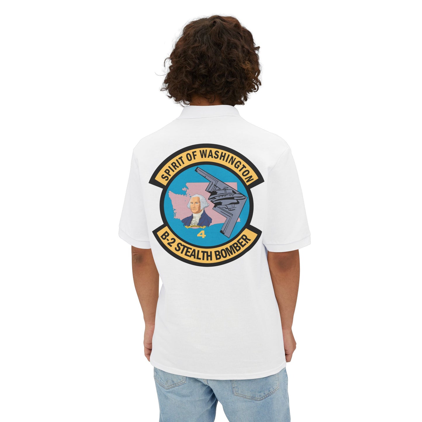 Men's Piqué Polo - USAF - B2 - Spirit of Washington - Stealth Bomber wo txt X 300