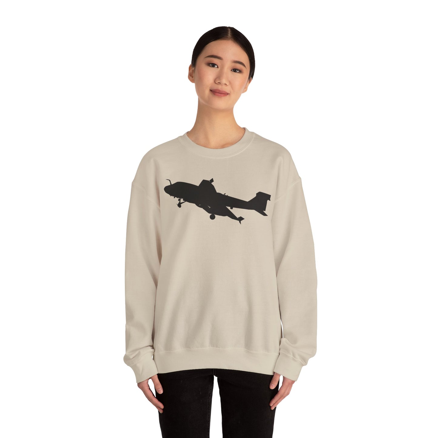 Crewneck Sweatshirt - Aircraft - Navy - A-6A Intruder - Silhouette X 300