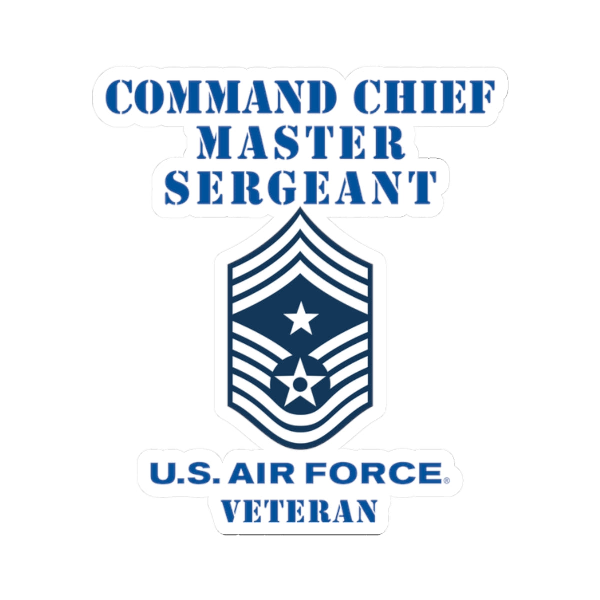 Kiss-Cut Stickers - USAF - Command Chief Master Sergeant (E9c) - 2020 - Veteran