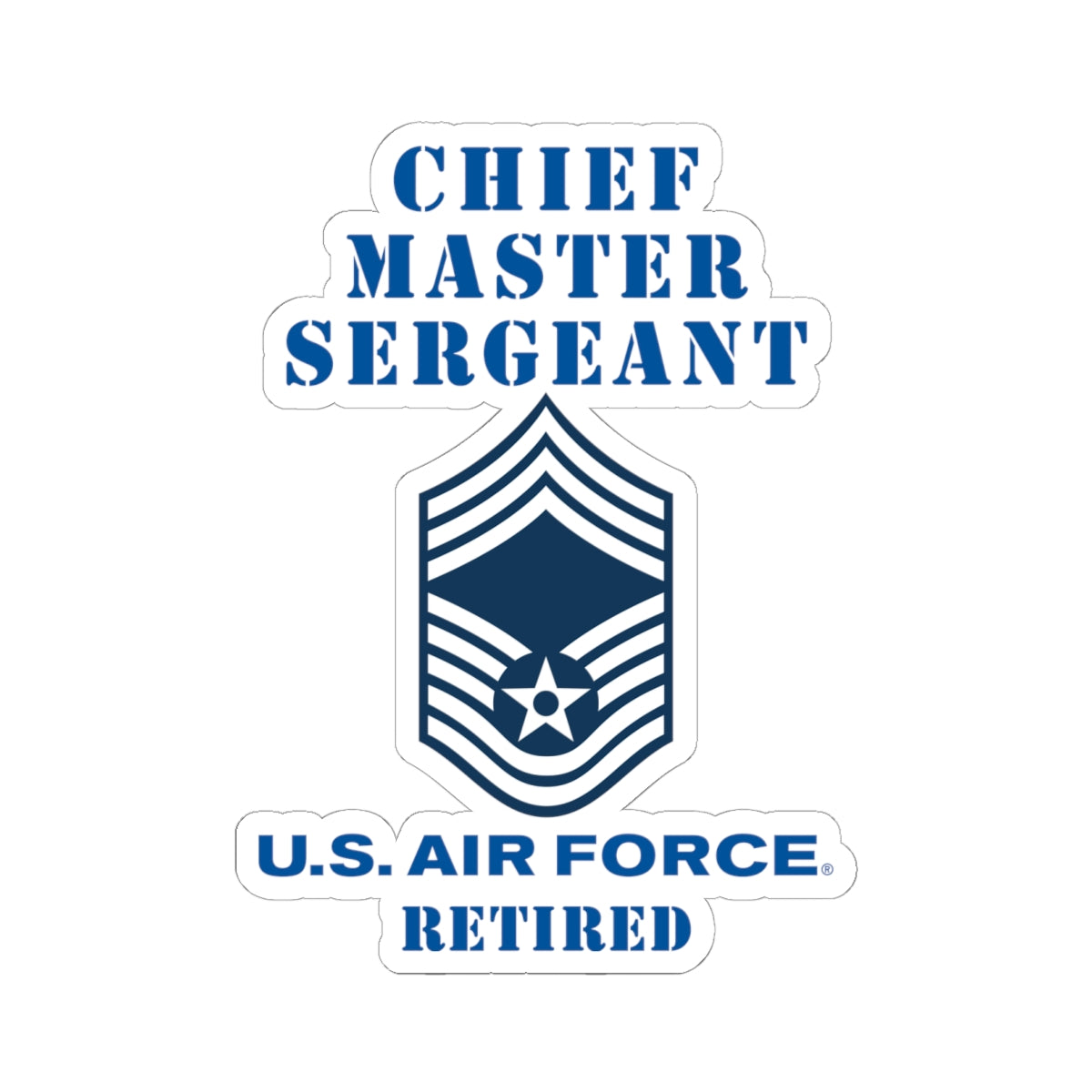 Kiss-Cut Stickers - USAF - Chief Master Sergeant (E9a) - 2020 - Retired