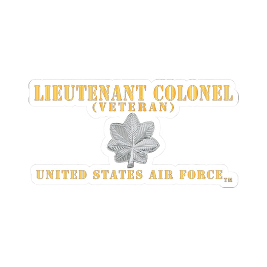 Kiss-Cut Stickers - USAF - Lieutenant Colonel - LTC - Veteran - Flat - TM X 300