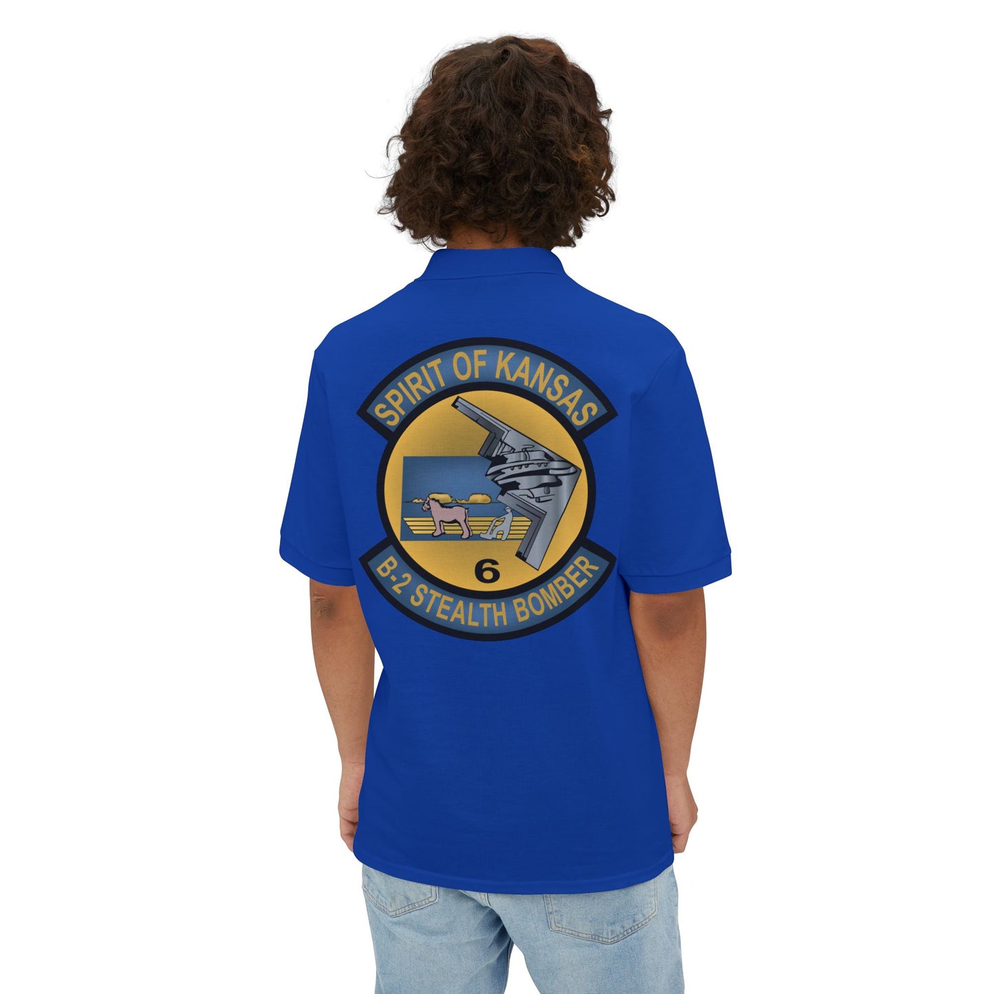 Men's Piqué Polo - USAF - B2 - Spirit of Kansas - Stealth Bomber wo txt X 300