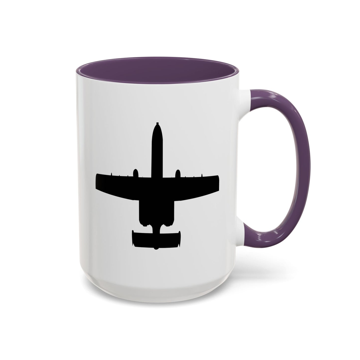 Accent Coffee Mug (11oz & 15oz) - Aircraft - USAF - A-10 Thunderbolt II - Top - Silhouette X 300