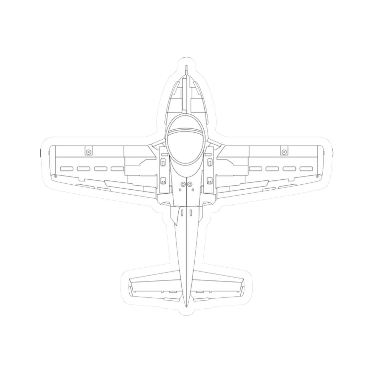 Kiss-Cut Stickers - Aircraft - T-37-Trainer - Top - LA X 300