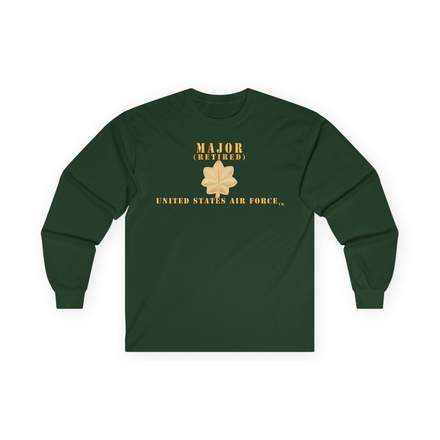 Unisex Ultra Cotton Long Sleeve Tee - USAF - Major - MAJ - Retired X 300