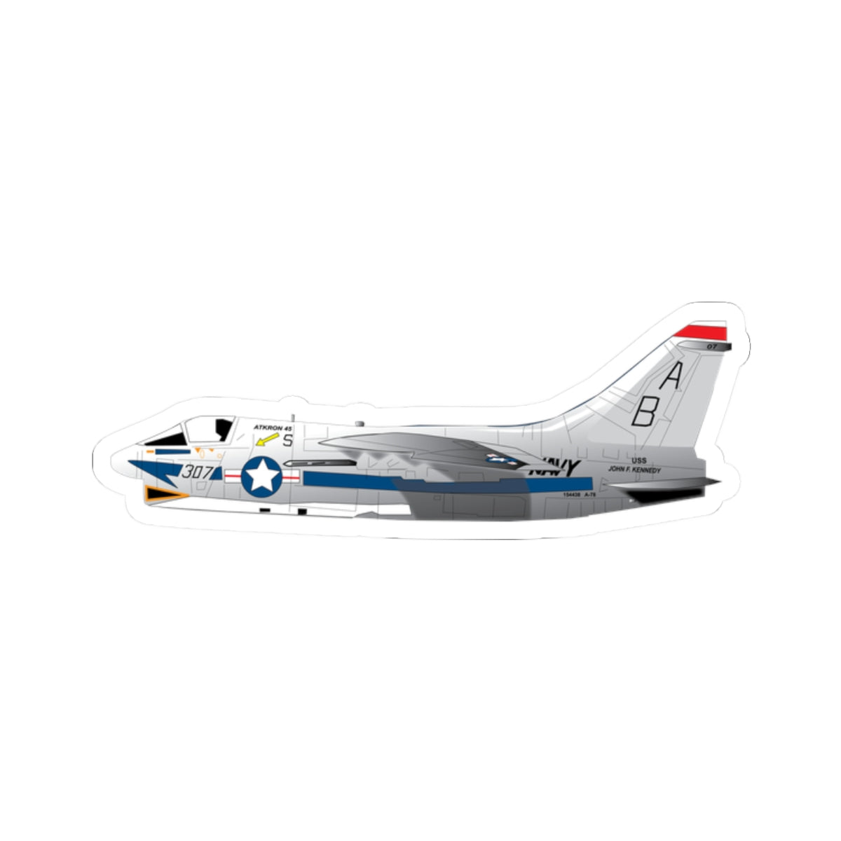 Kiss-Cut Stickers - Aircraft - Navy - A-7B Corsair II - Side X 300