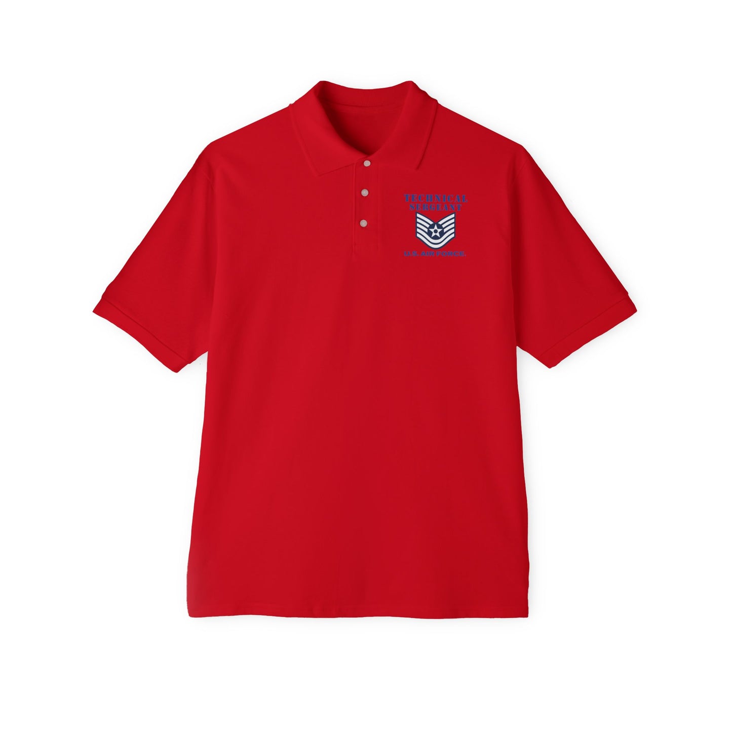 Men's Piqué Polo - USAF - Technical Sergeant (E6) - 2020 - US Air Force w Text X 300