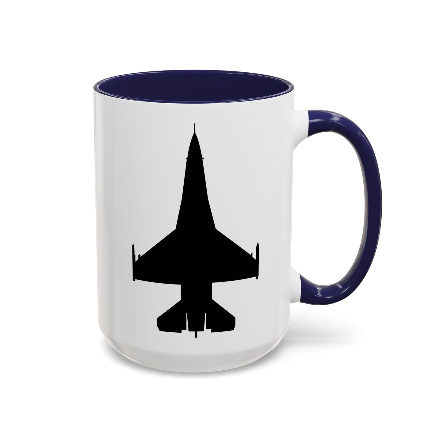 Accent Coffee Mug (11oz & 15oz) - Aircraft - F-16 -Top - Black wo Txt X 300