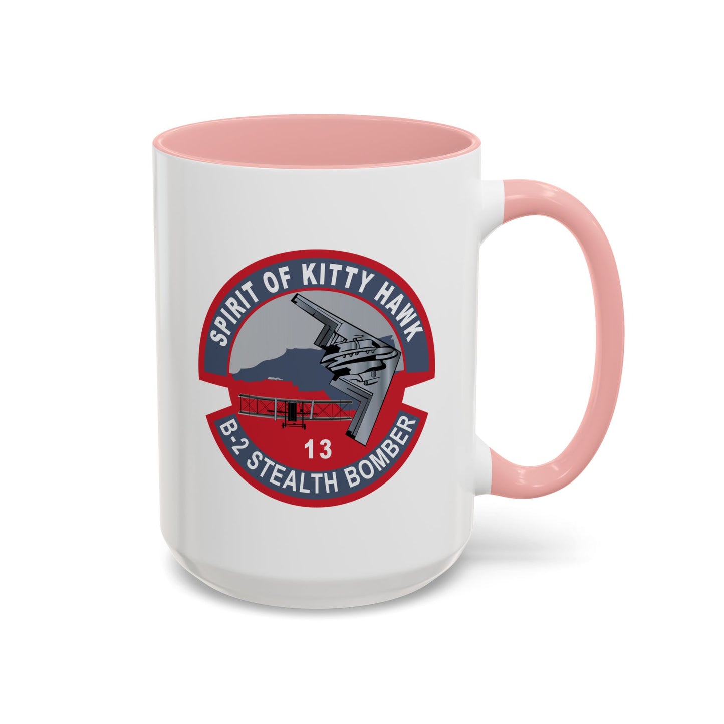 Accent Coffee Mug (11oz & 15oz) - USAF - B2 - Spirit of Kitty Hawk - Stealth Bomber wo txt X 300