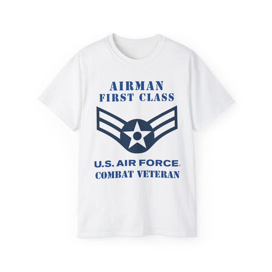 Unisex Ultra Cotton Tee - USAF - Airman - First Class (E3) - 2020 - Combat Veteran