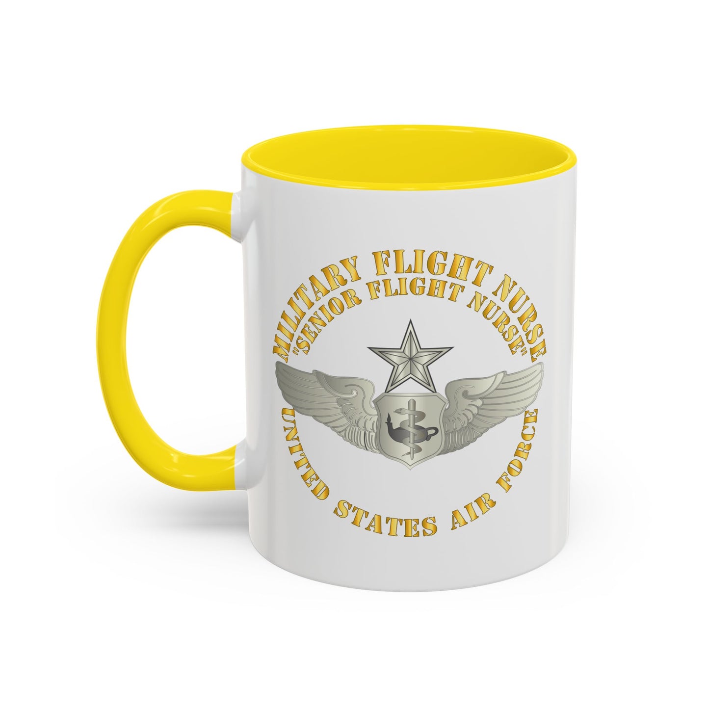 Accent Coffee Mug (11oz & 15oz) - USAF - Military Flight Nurse - Flight Nurse - Senior