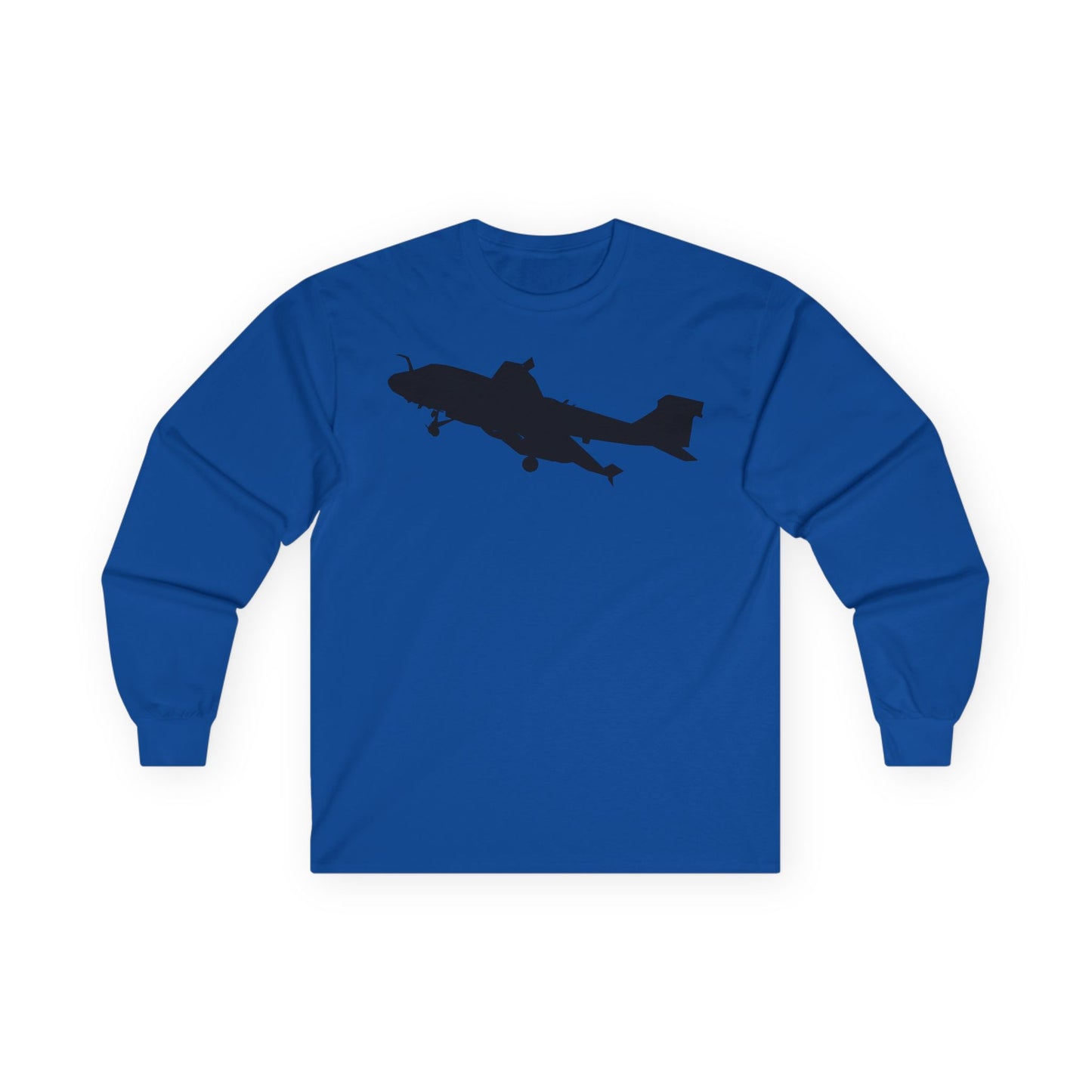 Unisex Ultra Cotton Long Sleeve Tee - Aircraft - Navy - A-6A Intruder - Silhouette X 300