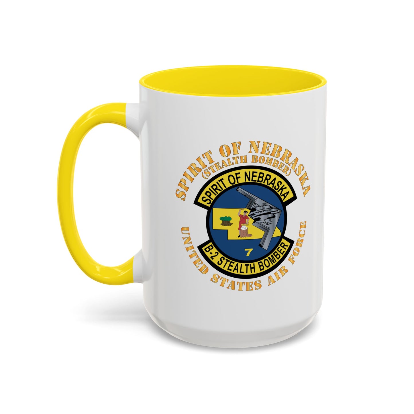 Accent Coffee Mug (11oz & 15oz) - USAF - B2 - Spirit of Nebraska - Stealth Bomber X 300