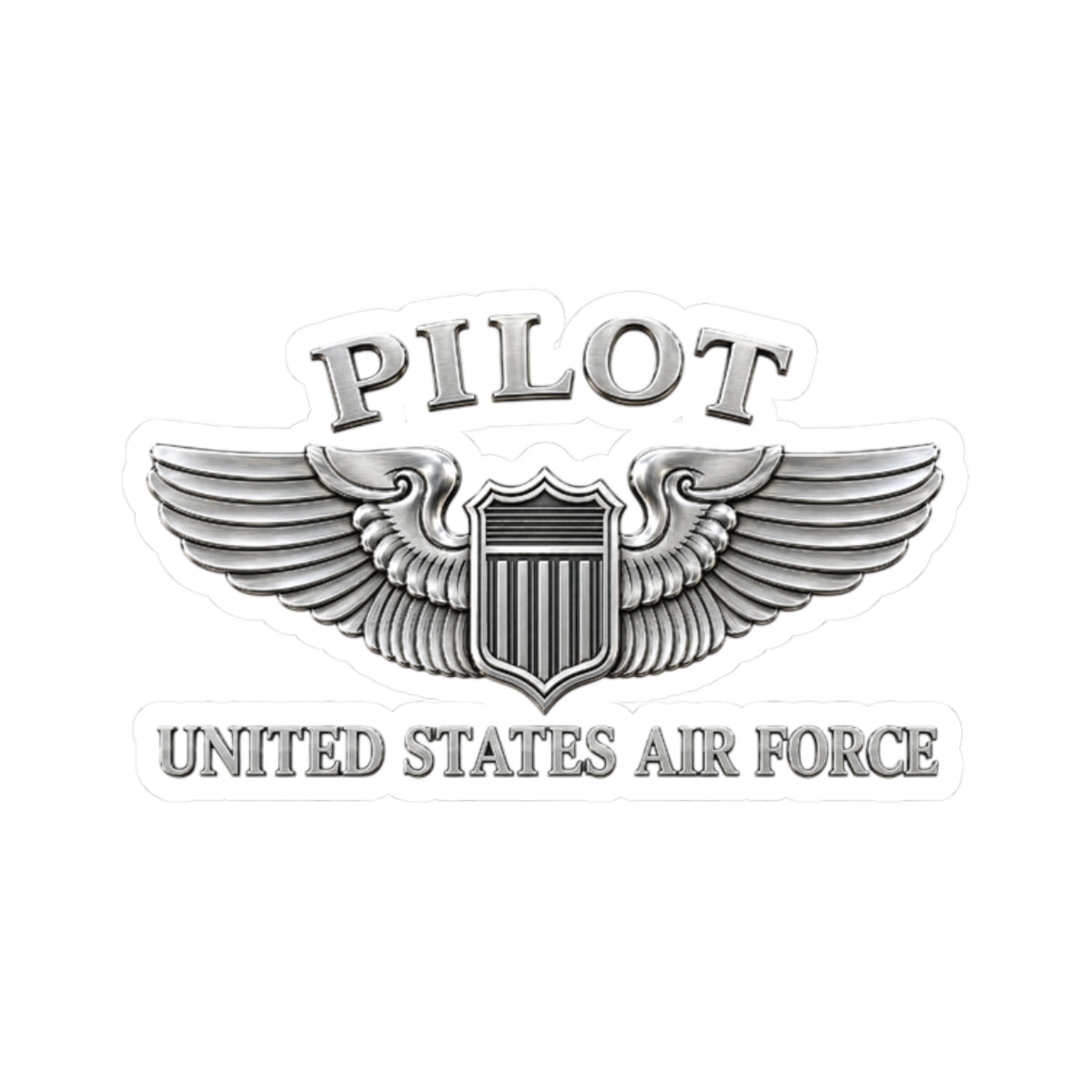 Kiss-Cut Stickers - USAF - Basic Pilot Badge - United States Air Force - 3D - Enhanced