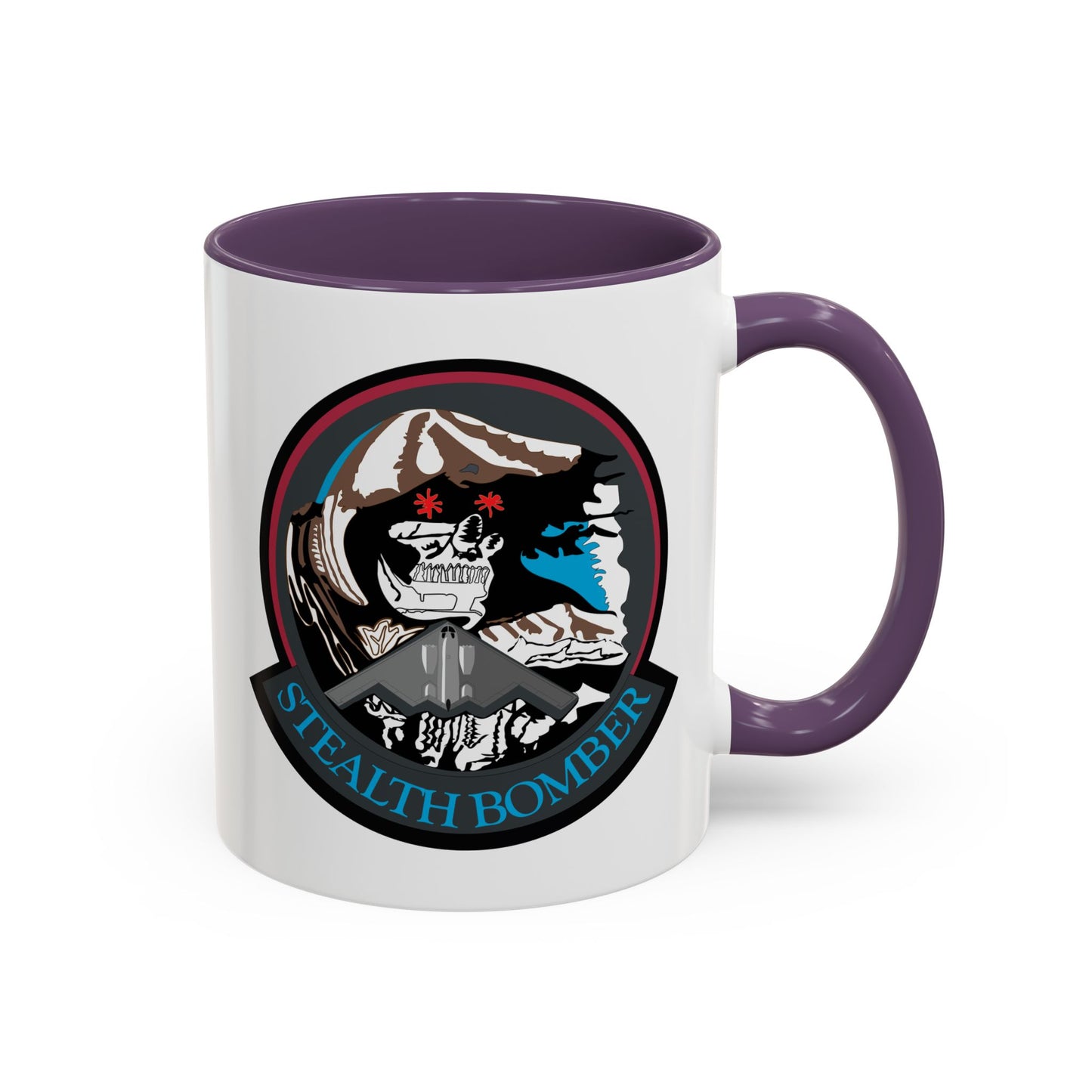 Accent Coffee Mug (11oz & 15oz) - USAF - B2 - Grim Reaper - Stealth Bomber wo txt X 300