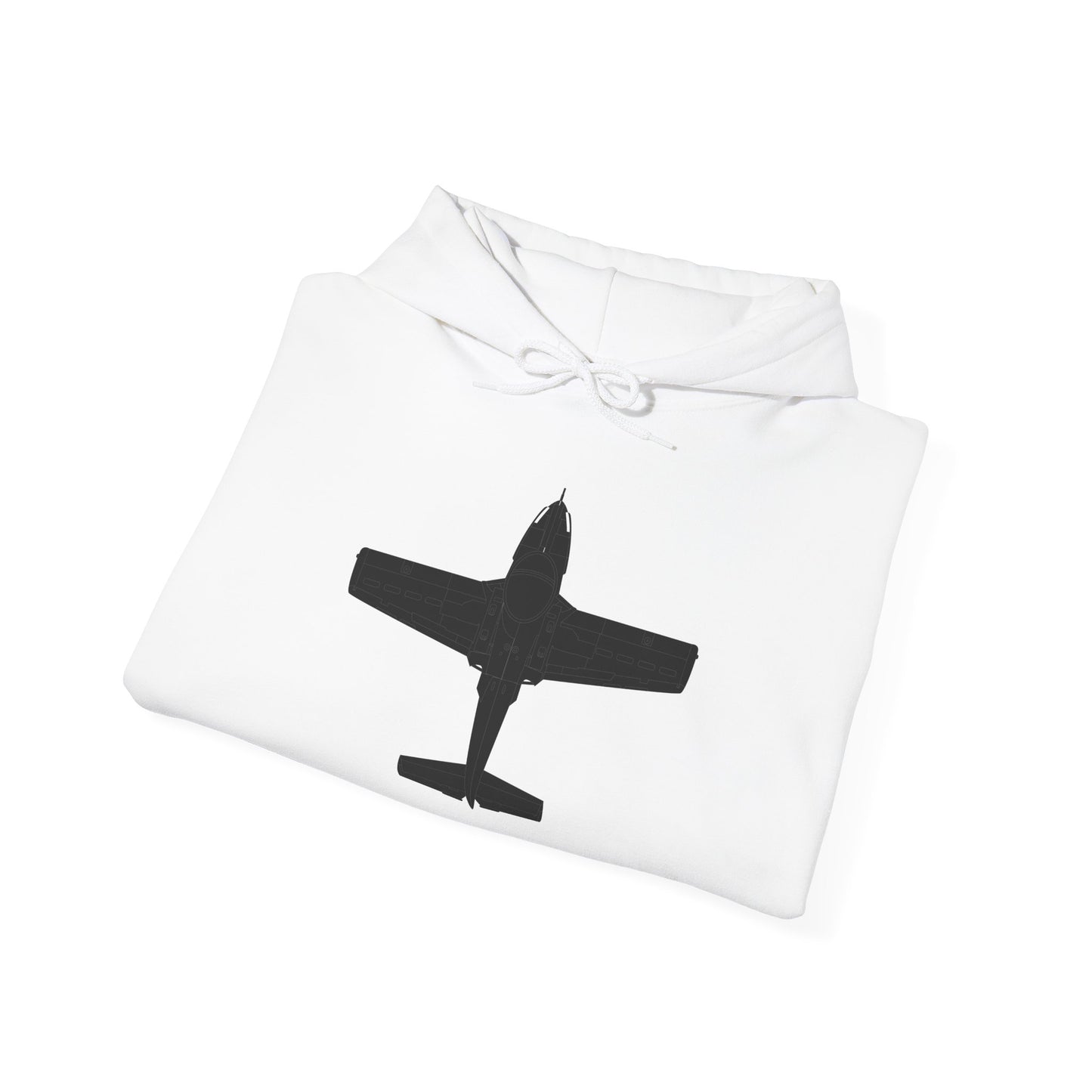 Unisex Heavy Blend Hooded Sweatshirt - Aircraft - T-37-Trainer - Top - Black - Metal X 300