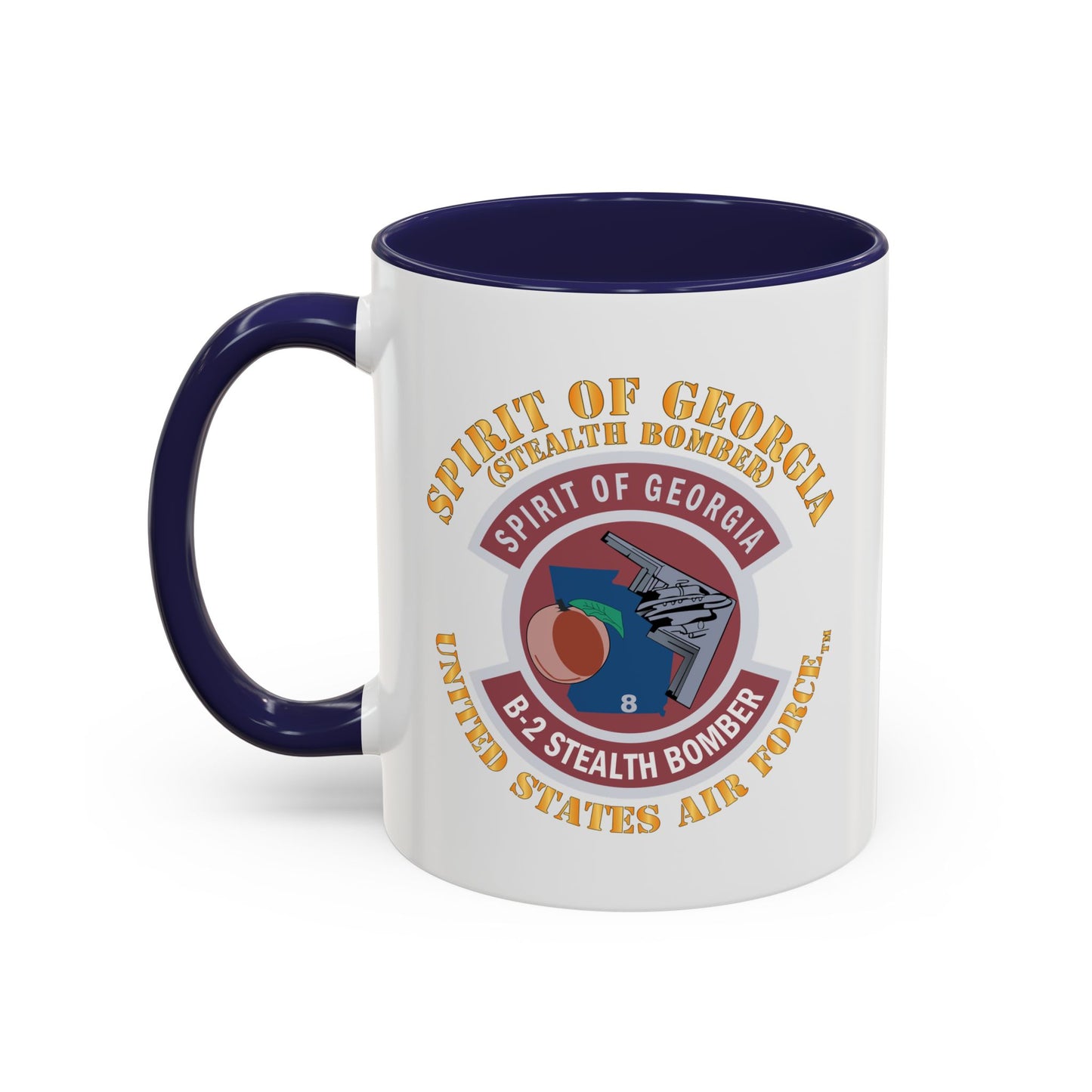 Accent Coffee Mug (11oz & 15oz) - USAF - B2 - Spirit of Georgia - Stealth Bomber X 300