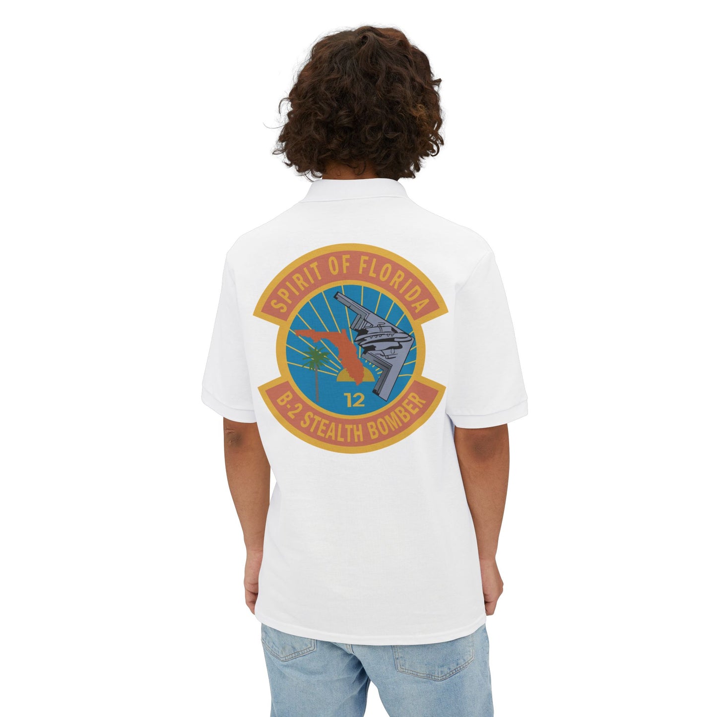 Men's Piqué Polo - USAF - B2 - Spirit of Florida - Stealth Bomber wo txt X 300