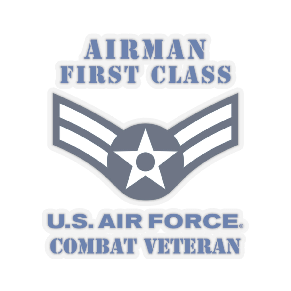 Kiss-Cut Stickers - USAF - Airman - First Class (E3) - 2020 - Combat Veteran