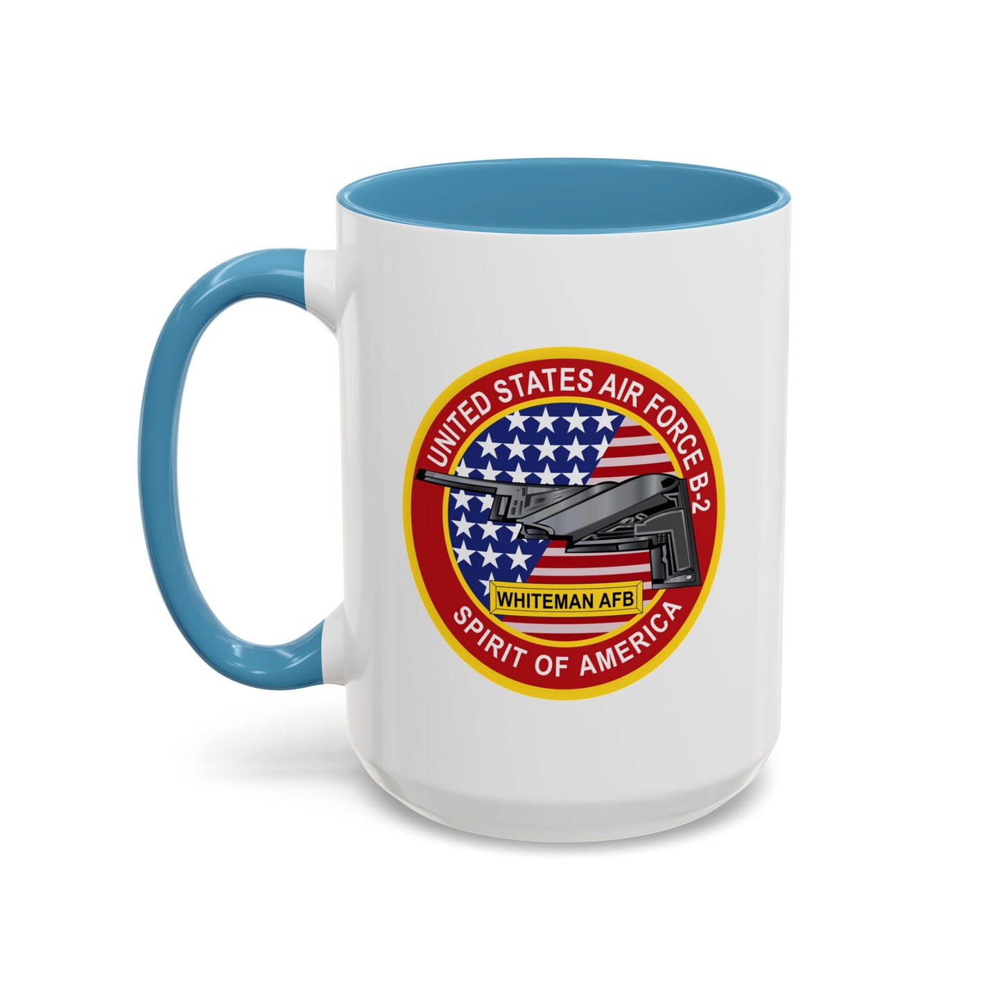Accent Coffee Mug (11oz & 15oz) - USAF - B2 - Spirit - Stealth Bomber wo Txt