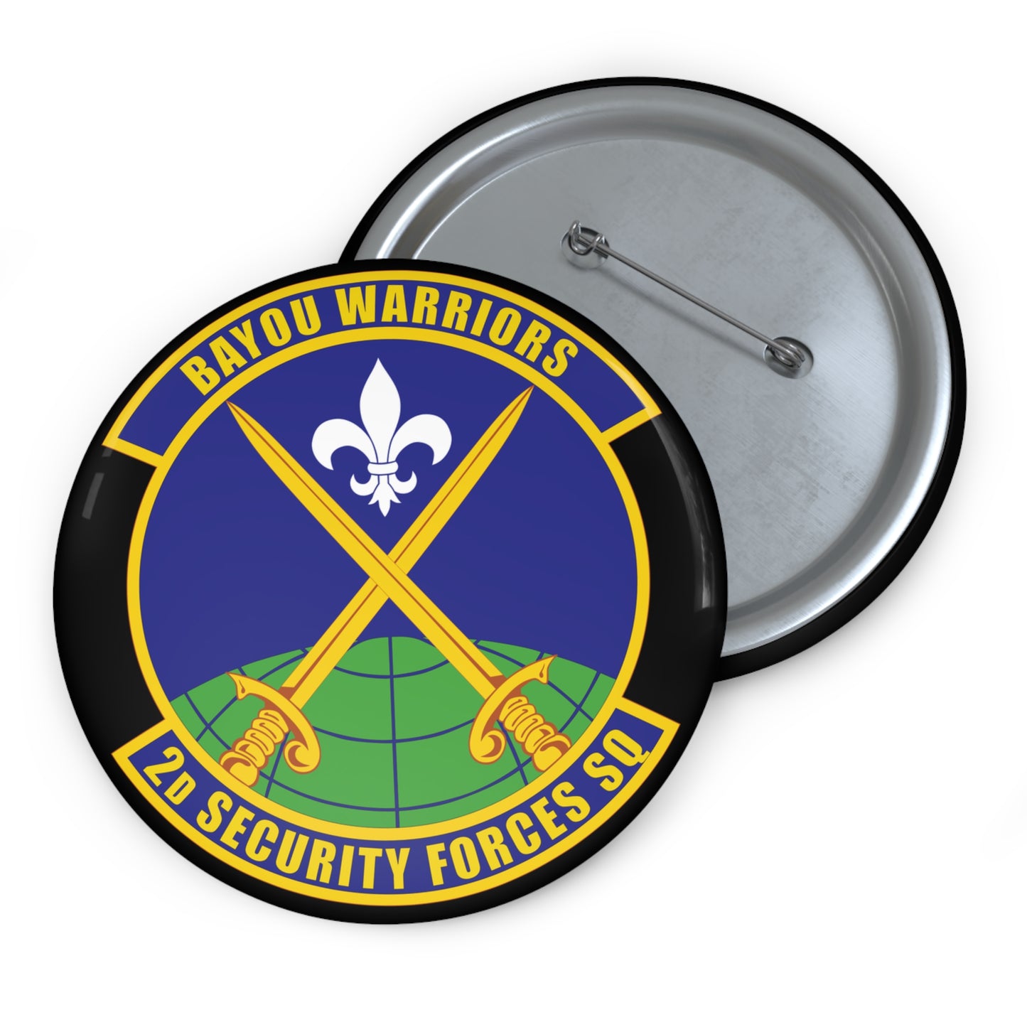 Custom Pin Button - USAF - 2nd Security Forces Squadron wo txt