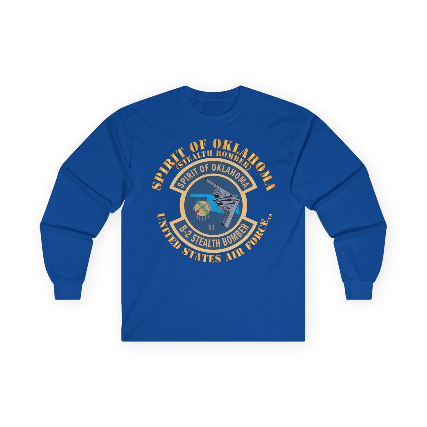 Unisex Ultra Cotton Long Sleeve Tee - USAF - B2 - Spirit of Oklahoma - Stealth Bomber X 300