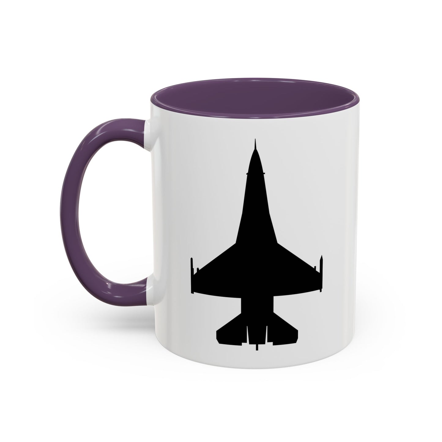 Accent Coffee Mug (11oz & 15oz) - Aircraft - F-16 -Top - Black wo Txt X 300