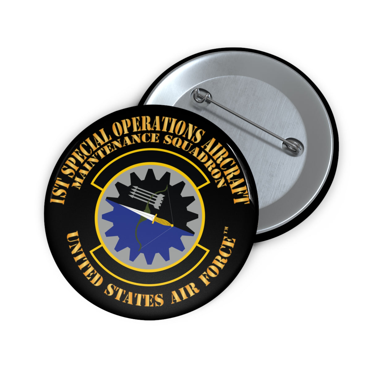 Custom Pin Button - USAF - 1st Special Operations Aircraft Maintenance Squadron X 300