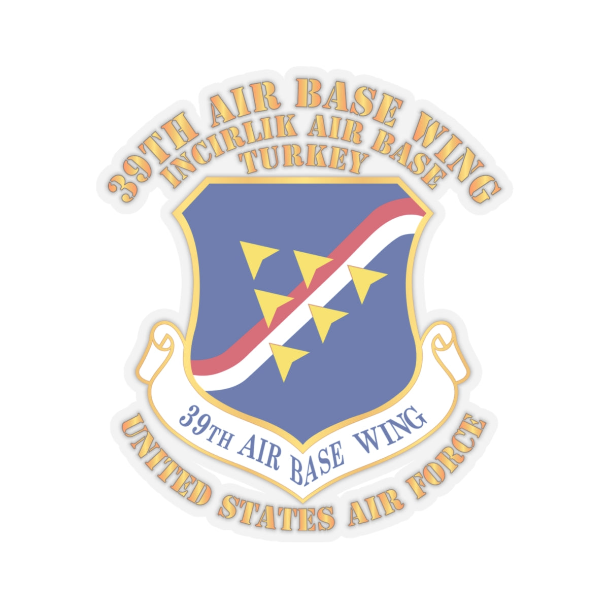 Kiss-Cut Stickers - USAF - 39th Airbase Wing - 3rd AF - Incirlik Air Base - Turkey