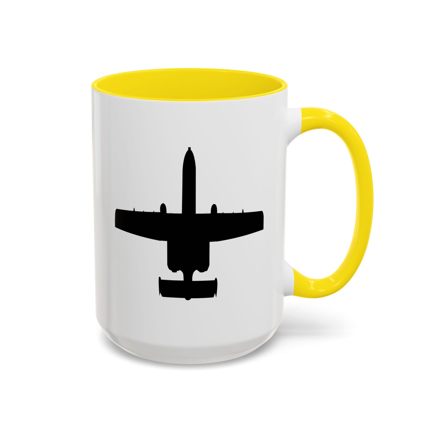 Accent Coffee Mug (11oz & 15oz) - Aircraft - USAF - A-10 Thunderbolt II - Top - Silhouette X 300