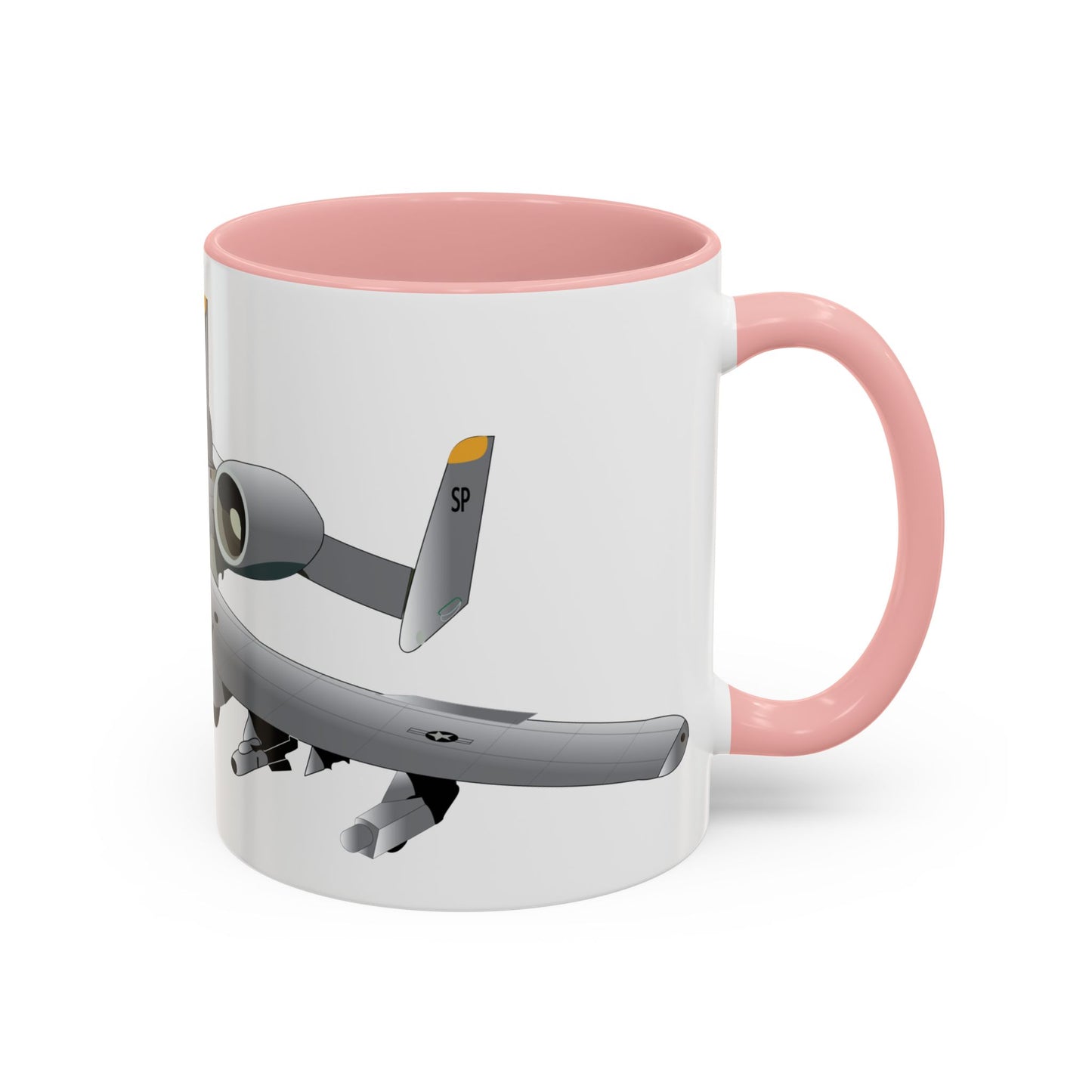 Accent Coffee Mug (11oz & 15oz) - Aircraft - A10 - Front - Top - Oblique X 300