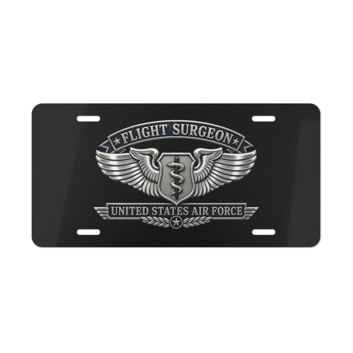 License Plate - USAF - Flight Surgeon Badge - United States Air Force - 3D - Enhanced