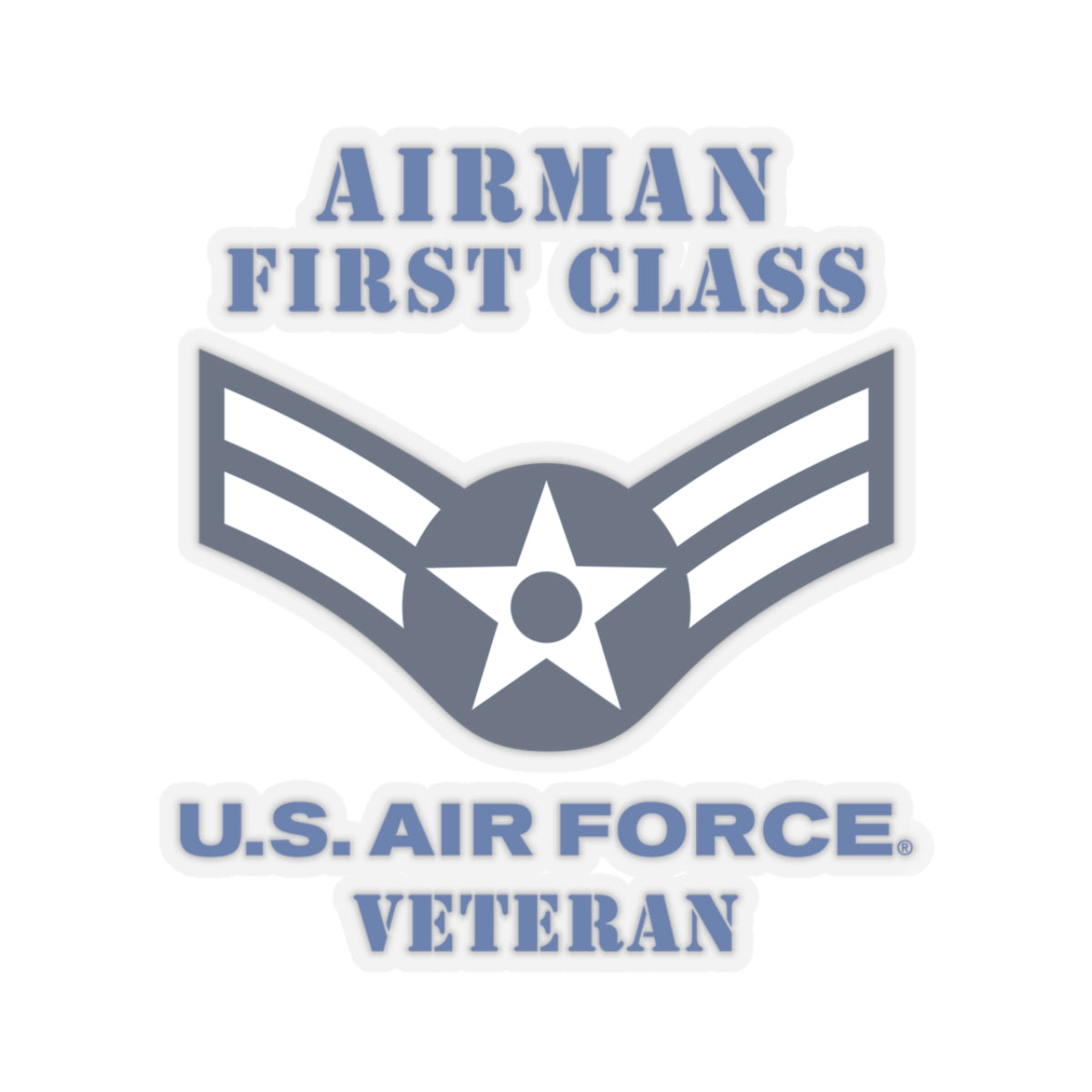 Kiss-Cut Stickers - USAF - Airman - First Class (E3) - 2020 - Veteran