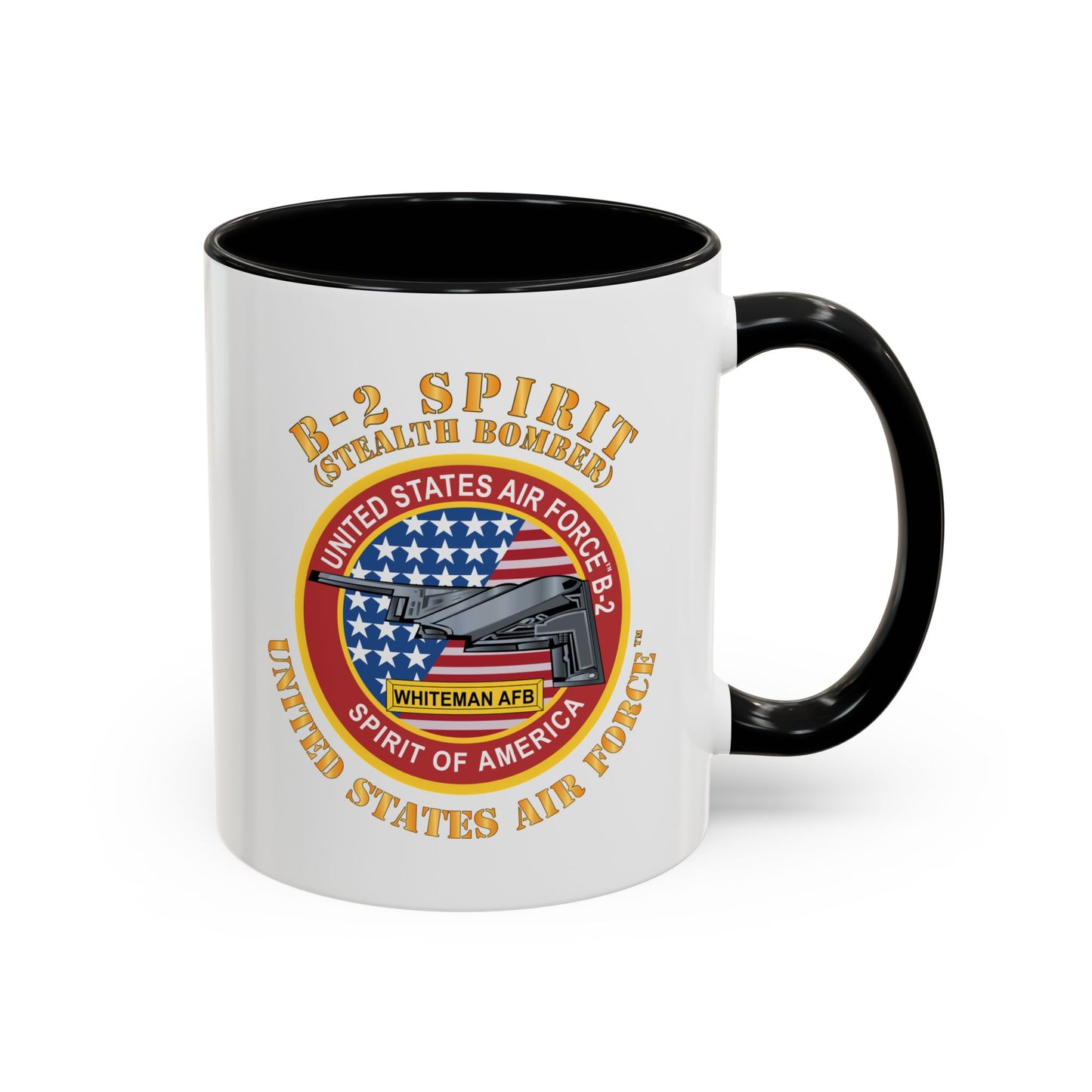 Accent Coffee Mug (11oz & 15oz) - USAF - B2 - Spirit - Stealth Bomber X 300