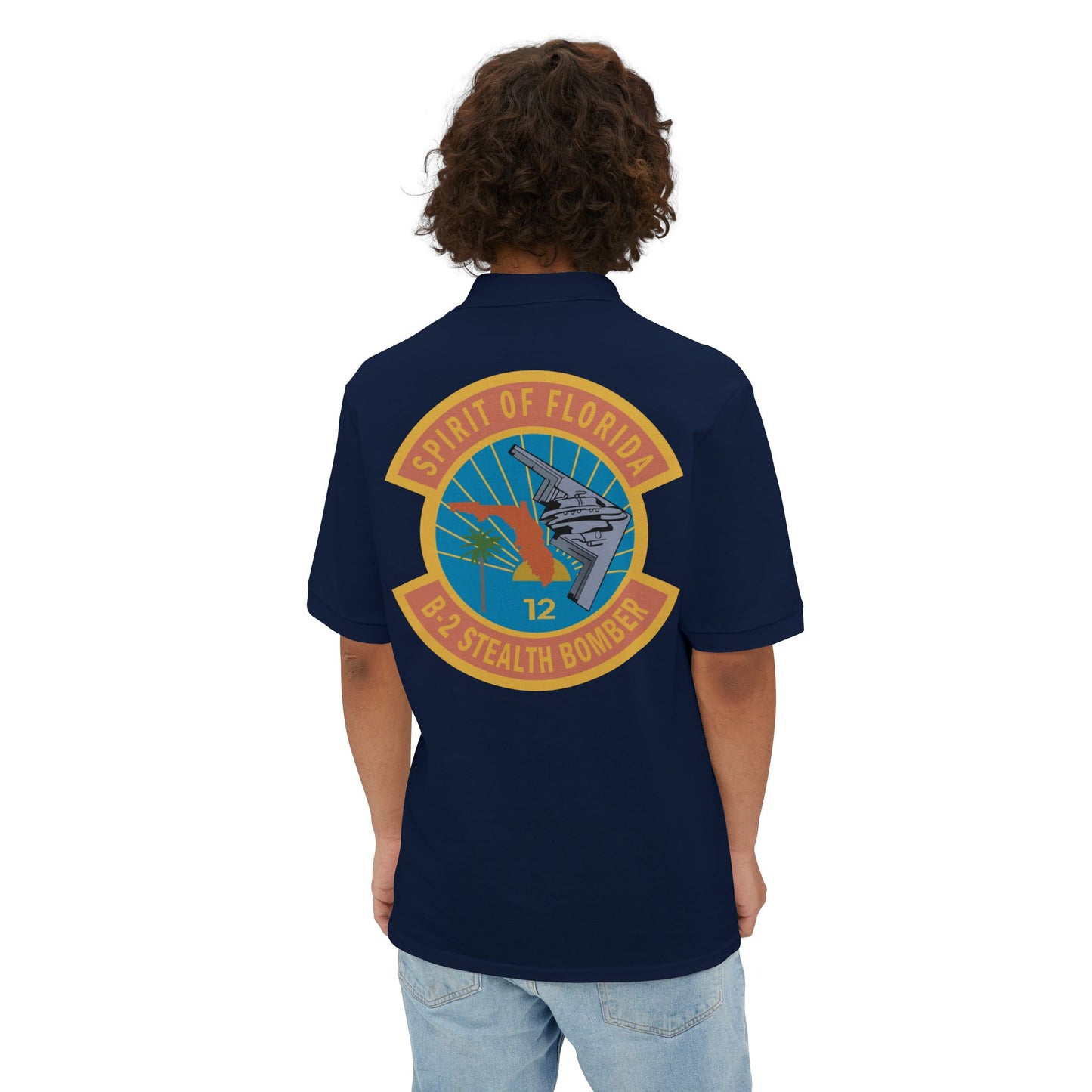Men's Piqué Polo - USAF - B2 - Spirit of Florida - Stealth Bomber wo txt X 300