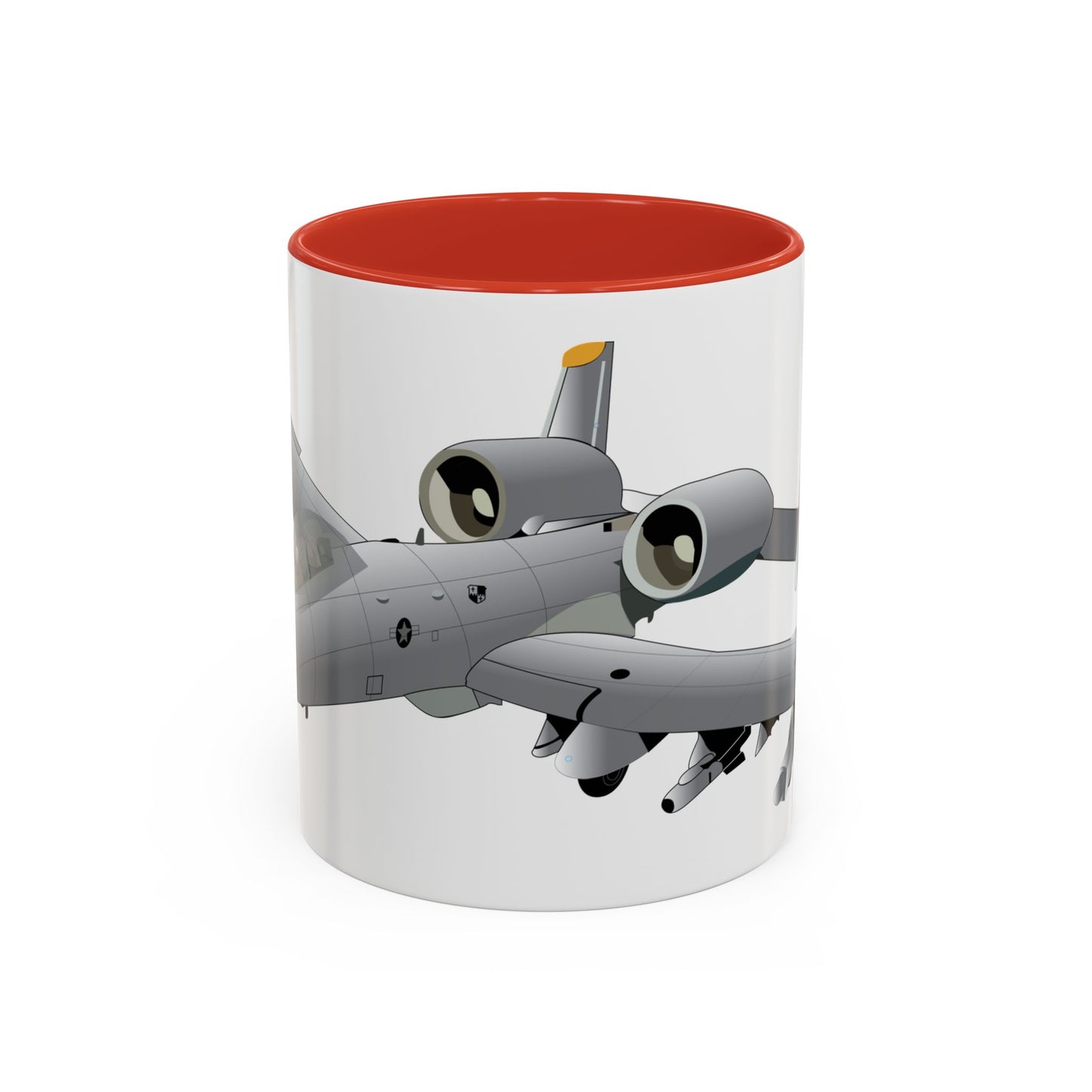 Accent Coffee Mug (11oz & 15oz) - Aircraft - A10 - Front - Top - Oblique X 300