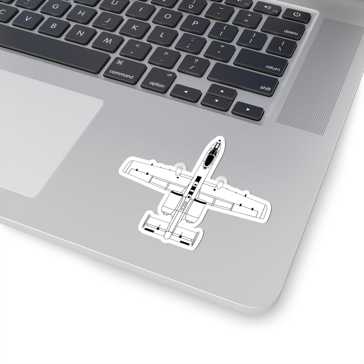 Kiss-Cut Stickers - Aircraft - Aircraft - USAF - A-10 Thunderbolt II - Top - BW X 300