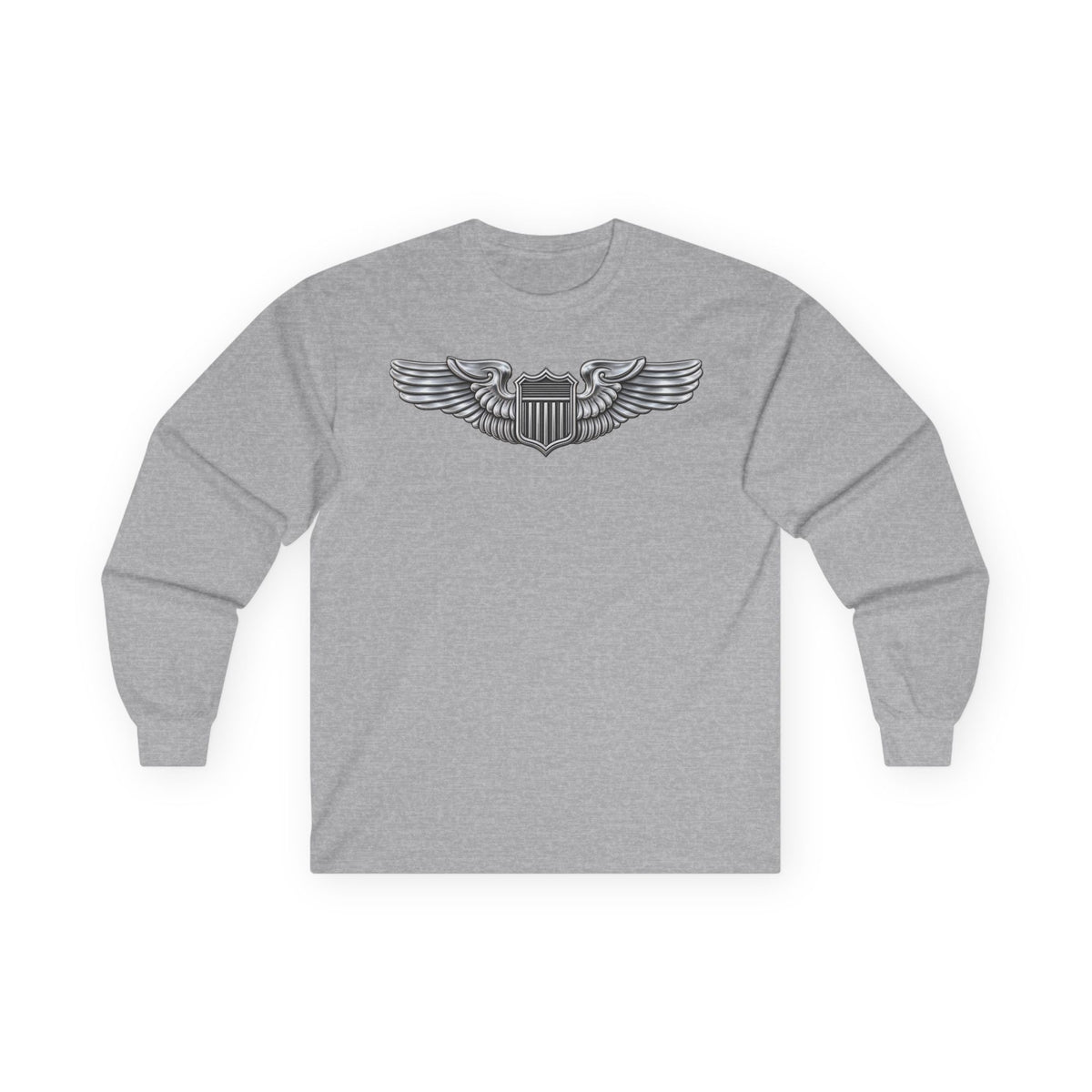 Unisex Ultra Cotton Long Sleeve Tee - USAF - Basic Pilot Badge wo Txt - 3D - Enhanced