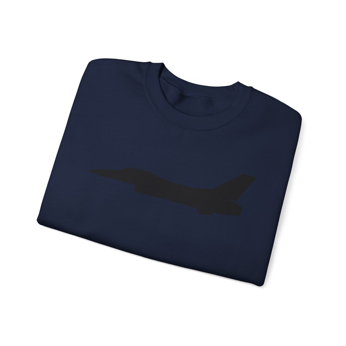Crewneck Sweatshirt - Aircraft - F-16 - Side - Black - wo Txt X 300