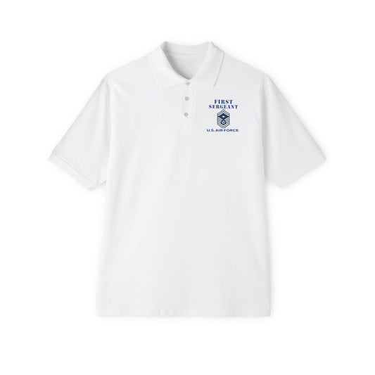 Men's Piqué Polo - USAF - First Sergeant (E8b) - 2020 - US Air Force w Text X 300