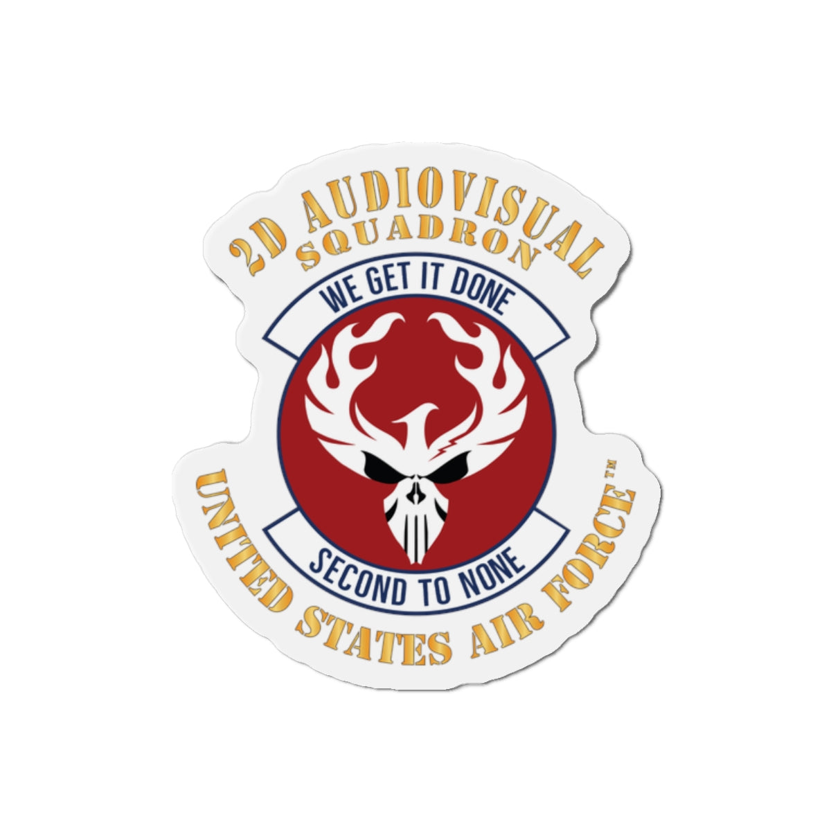 Die-Cut Magnet - USAF - 2d Audiovisual Squadron X 300