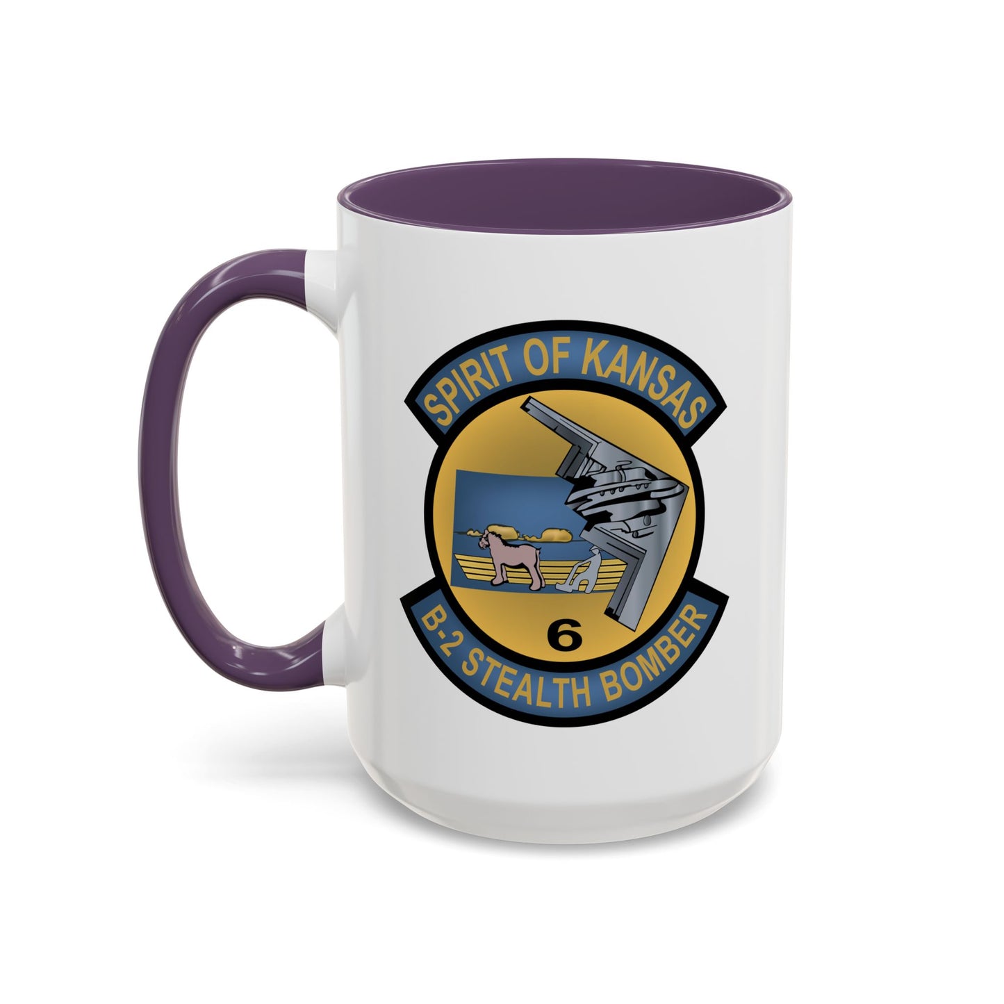 Accent Coffee Mug (11oz & 15oz) - USAF - B2 - Spirit of Kansas - Stealth Bomber wo txt X 300
