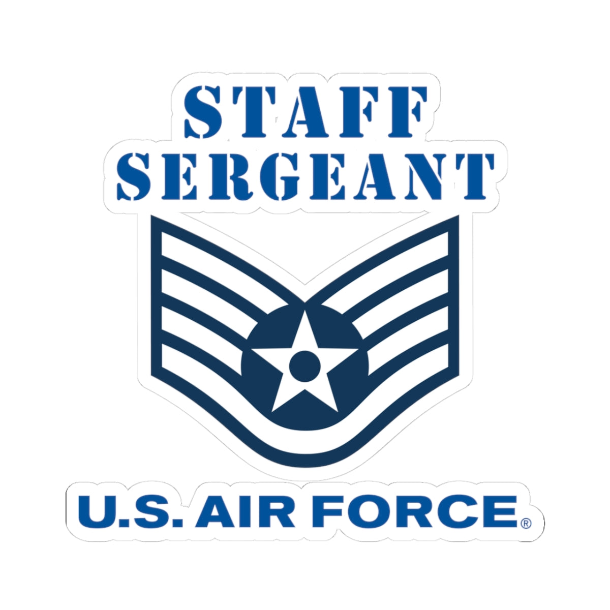 Kiss-Cut Stickers - USAF - Staff Sergeant (E5) - 2020 - US Air Force w Text